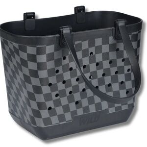 Strictly wild Checkerboard Tote Bag with Black Straps
